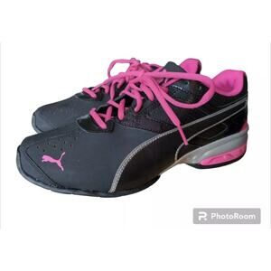 Puma Womens Size 6 Tazon Running Training Black Hot Pink Sneakers Shoes